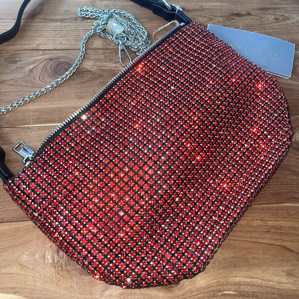 NWT Red rhinestone Evening Wedding Party Bag Crossbody Taylor Swift Fashion